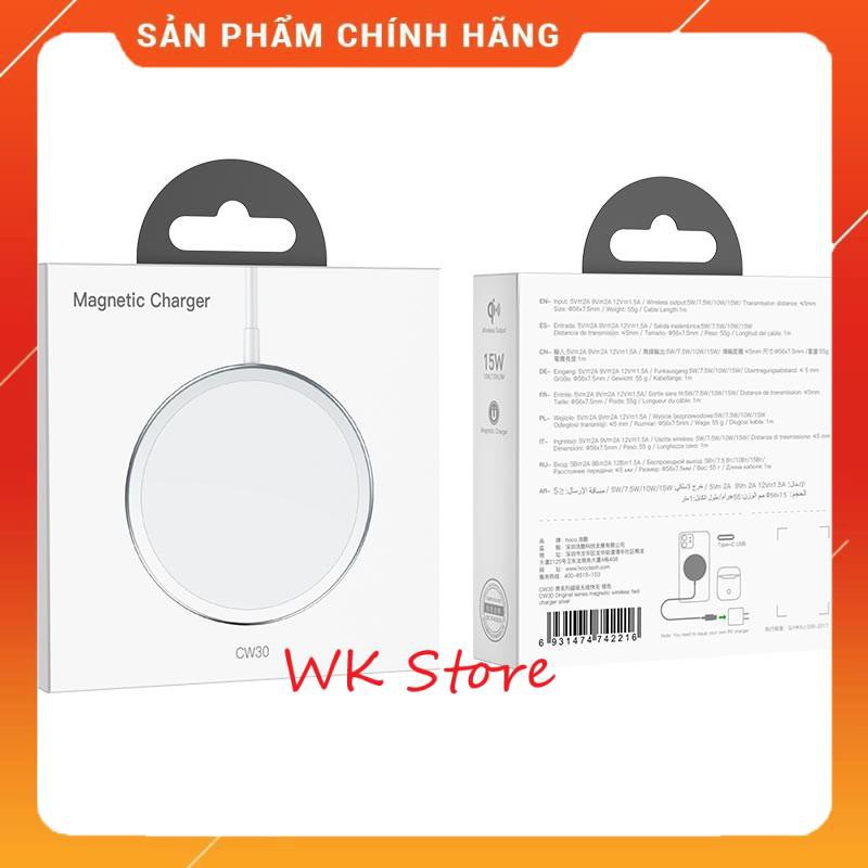 Đế sạc nhanh không dây 15W Hoco CW30 (Hàng chính hãng, BH 1 năm)