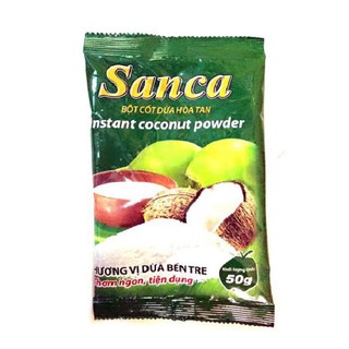 BỘT CỐT DỪA HÒA TAN SANCA - 50G- đồ ăn vặt Sài Gòn, thơm ngon đậm vị-Hỏa tốc TPHCM - ViXi Food