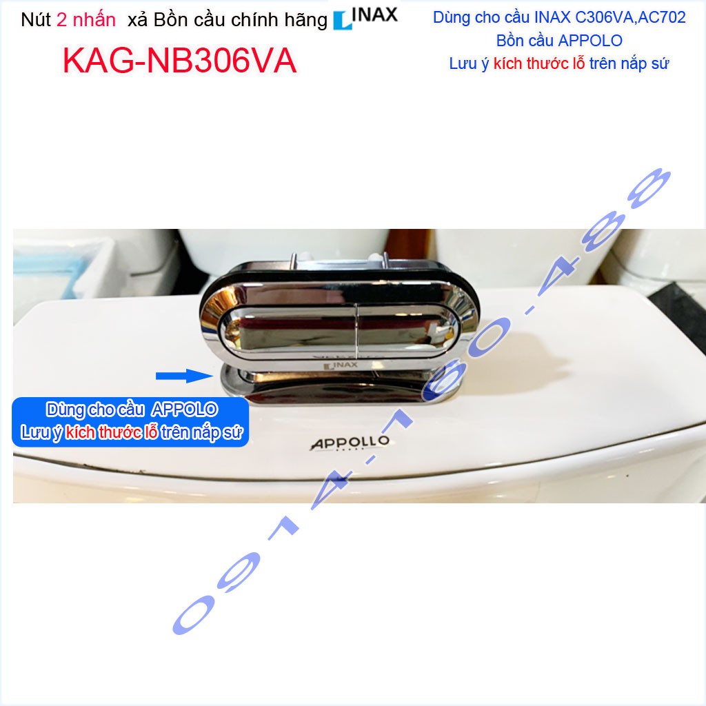 Nút nhấn bồn cầu Linax KAG-NB306VA hình oval 10cm, Ấn xả 2 nhấn xí bệt C306 nhấn mạ chrome êm sử dụng tốt