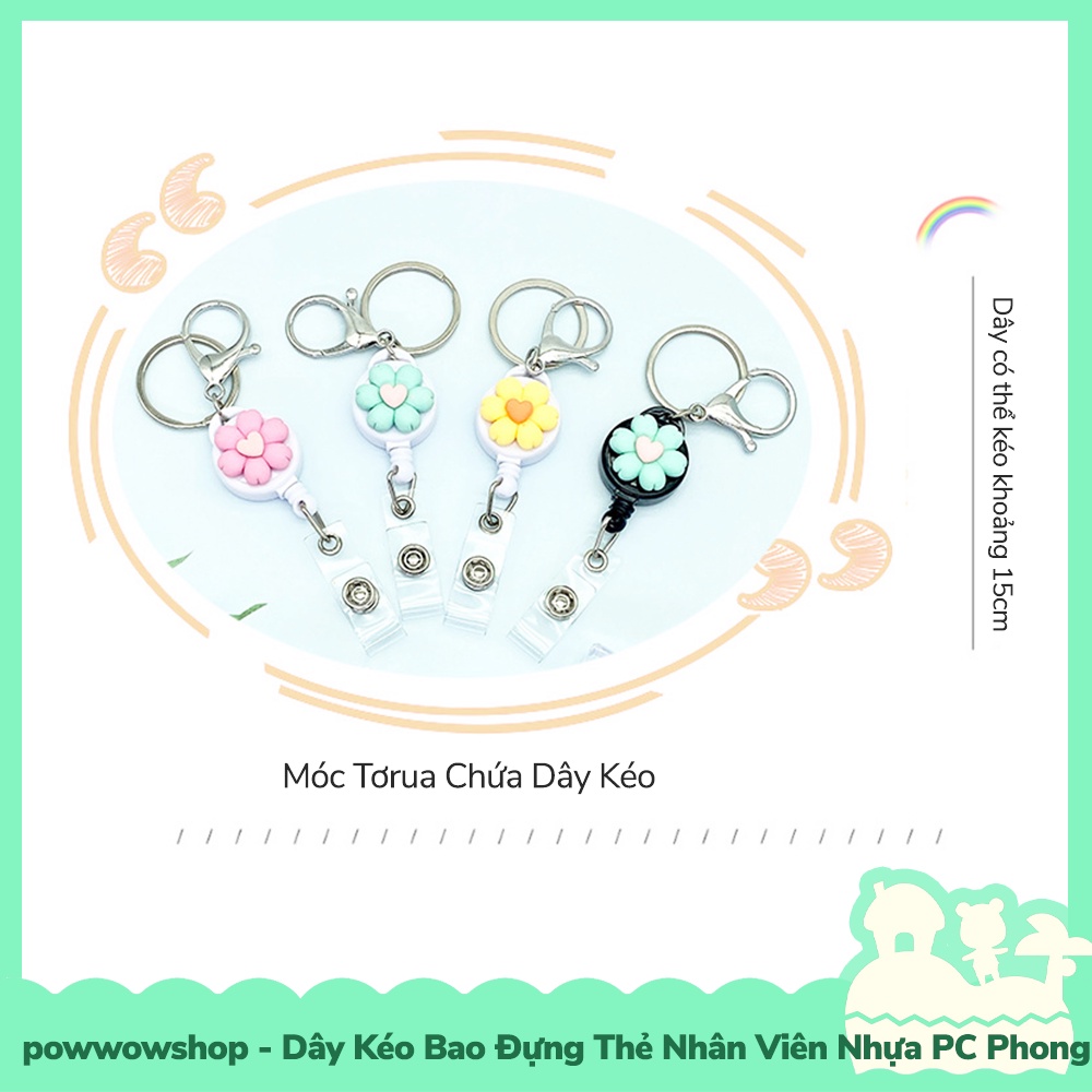 [Sẵn VN - Hỏa Tốc] Dây Kéo Bao Đựng Thẻ Nhân Viên Nhựa PC Phong Cách Pattel Vintage Thousand Flowers