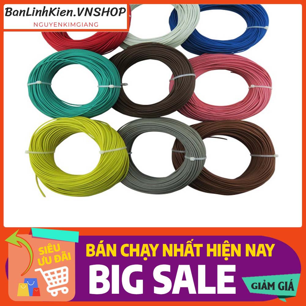 Dây điện nhỏ 0.3mm cuộn 5M/ Đầy đủ các màu.