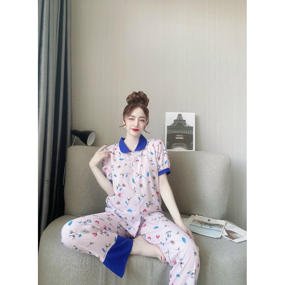 🎀Sét đồ ngủ cổ sen 🎀quần dài lụa hàn siêu xinh mặc nhà🎀 Đồ bộ freesize giá rẻ | BigBuy360 - bigbuy360.vn
