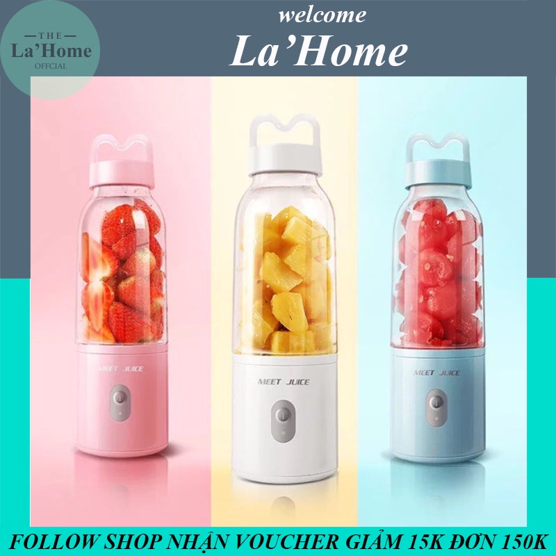 Máy xay sinh tố cầm tay Meet Juice La'Home, máy xay mini cầm tay nhỏ gọn tiện lợi