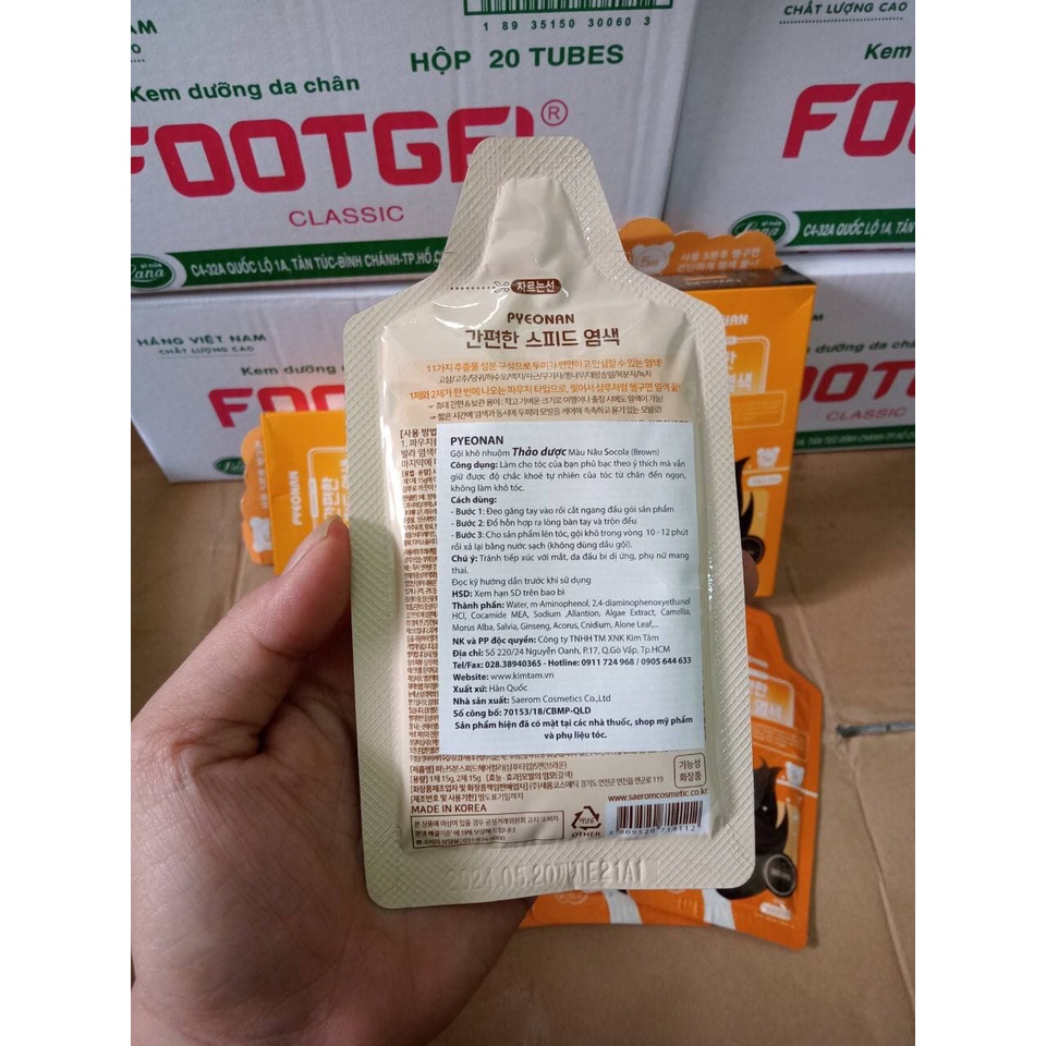 Gội khô nhuộm pyeonan hộp 5 gói