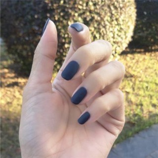 Bộ 24 móng tay giả nhám xanh than