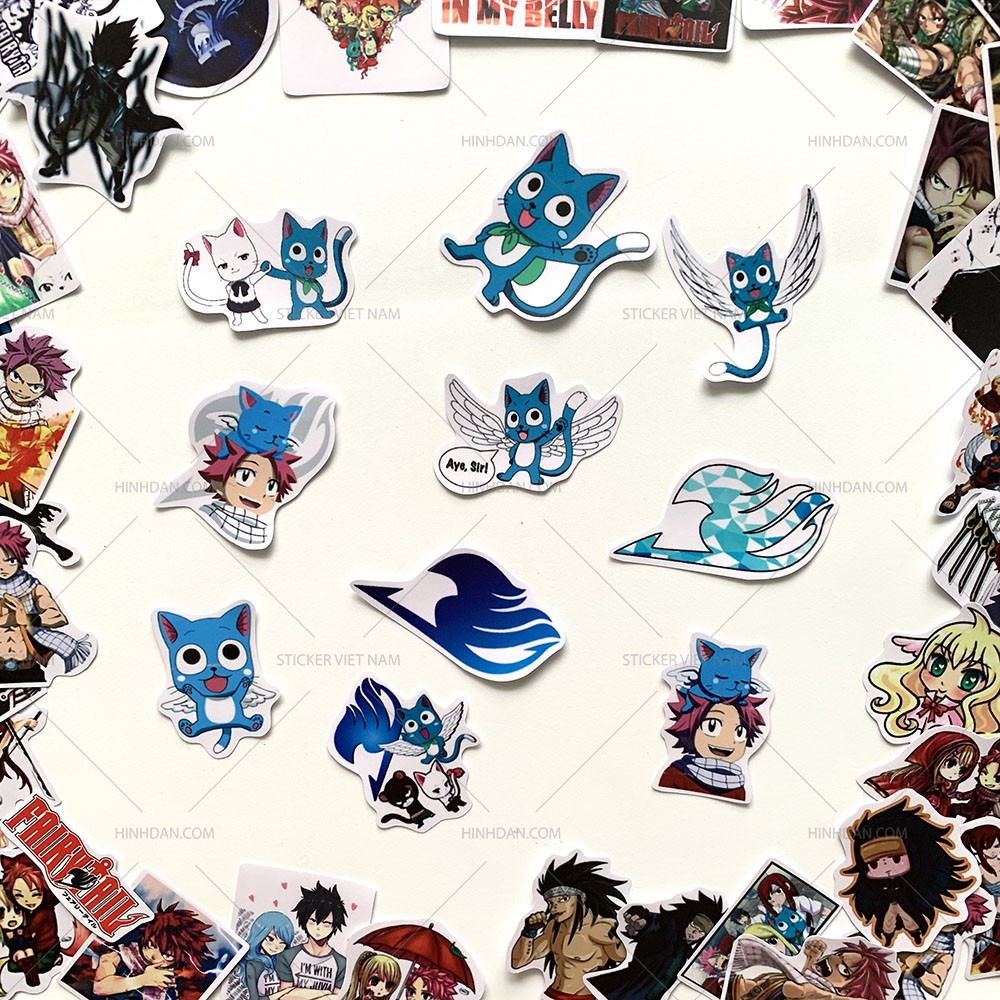 Sticker FAIRY TAIL - Hội Pháp Sư decal hình dán chống nước trang trí xe, laptop, nón bảo hiểm, tem dán, anime, hoạt hình