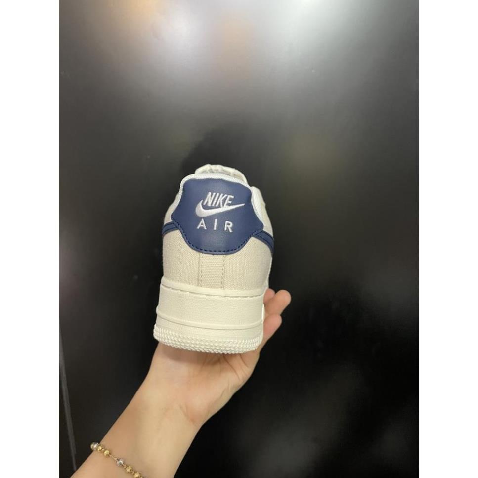 Giày AF1 B.eige deep blue vải G.a.i D.ầ.u phiên bản cao cấp. AF1 kem vạch xanh than. | BigBuy360 - bigbuy360.vn