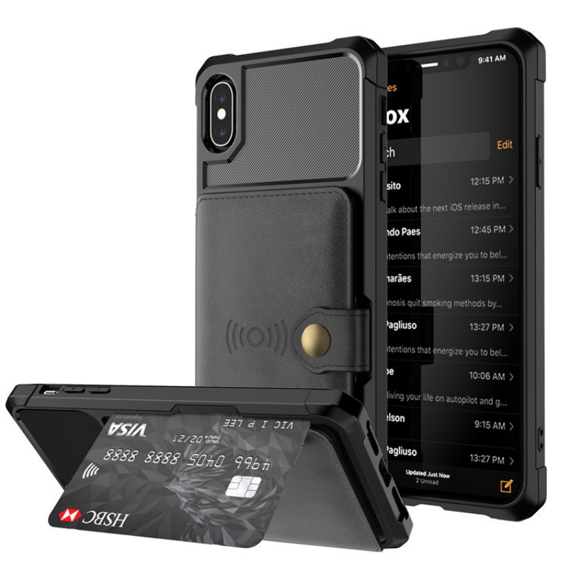Ốp điện thoại lưng gắn ví phối giá đỡ tiện dụng cho iPhone 12 11 Pro Max X 6 6S Plus 7 8 plus XS MAX XR | BigBuy360 - bigbuy360.vn