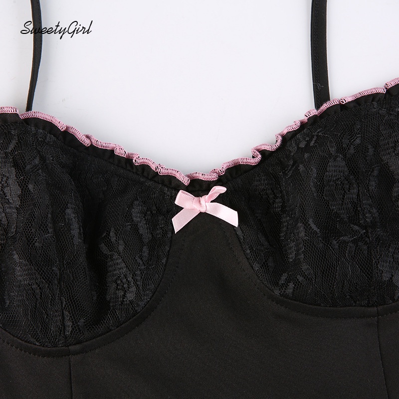 Đầm Hai Dây Phối Ren Màu Trơn Dáng Ôm Thời Trang Dành Cho Nữ