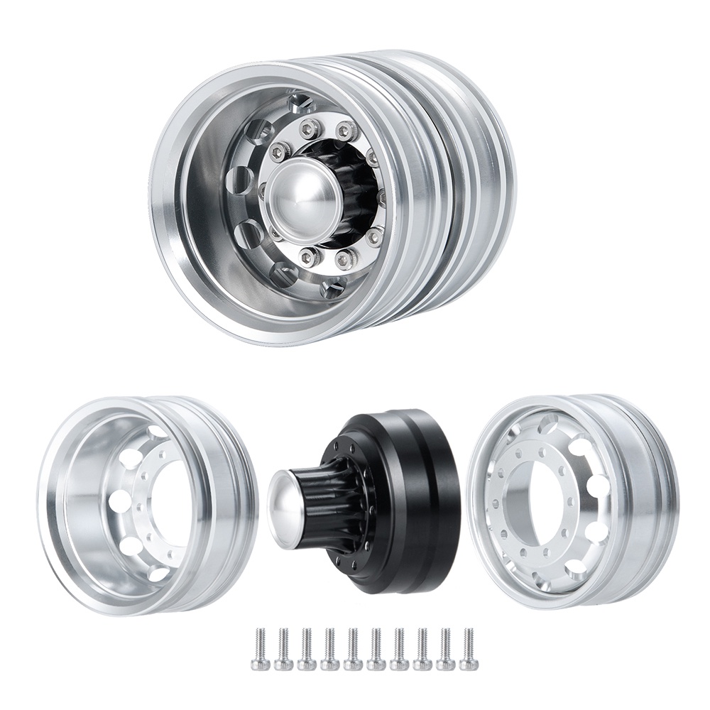 1 Chiếc Hợp Kim Nhôm Bánh Sau Trung Tâm Vành Cho 1 / 14 Tamiya RC Trailer Máy Kéo Xe Tải Xe Tải