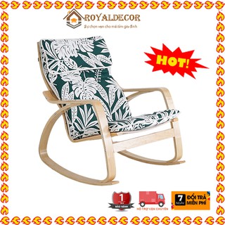 Ghế Poang Bập Bênh Thư Giãn Cho Cả Nhà, Nằm Đọc Báo, Xem Tivi Nghỉ Ngơi, Đệm Êm,Khung Gỗ Bạch Dương Cao Cấp - Có 4 màu