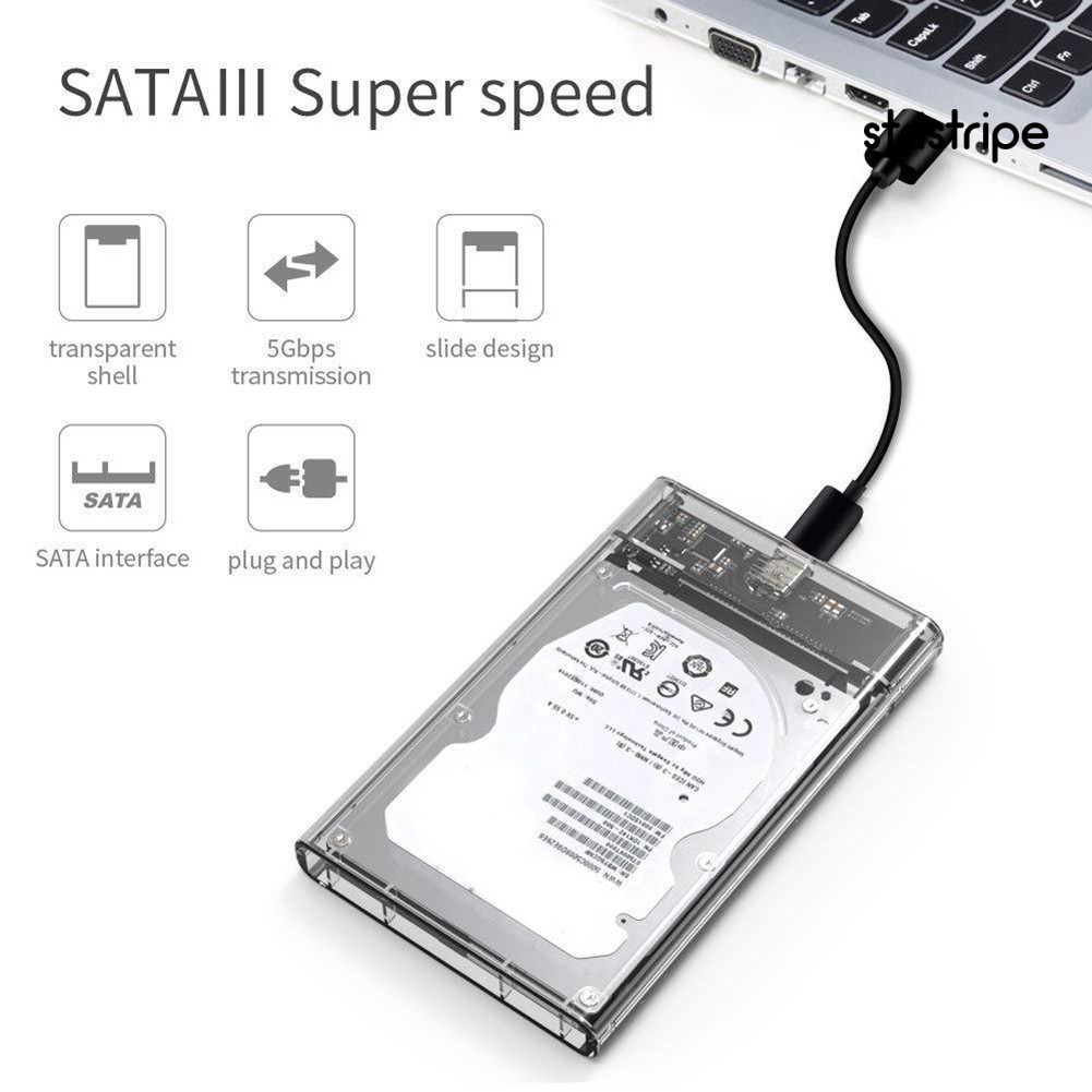Hộp đựng ổ cứng STR cho SSD Type-C USB 3.1 2.5inch SATA có thể đảo ngược tiện dụng | BigBuy360 - bigbuy360.vn
