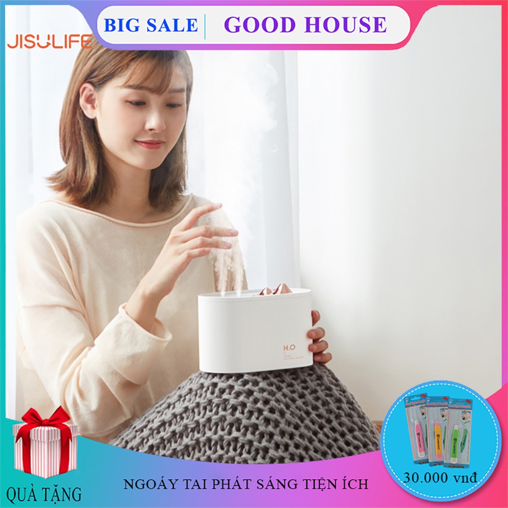 Máy phun sương Jisulife JS05, tạo ẩm không khí và giữ ẩm da 1000ml, hai vòi phun công suất lớn, bính chứa lớn.