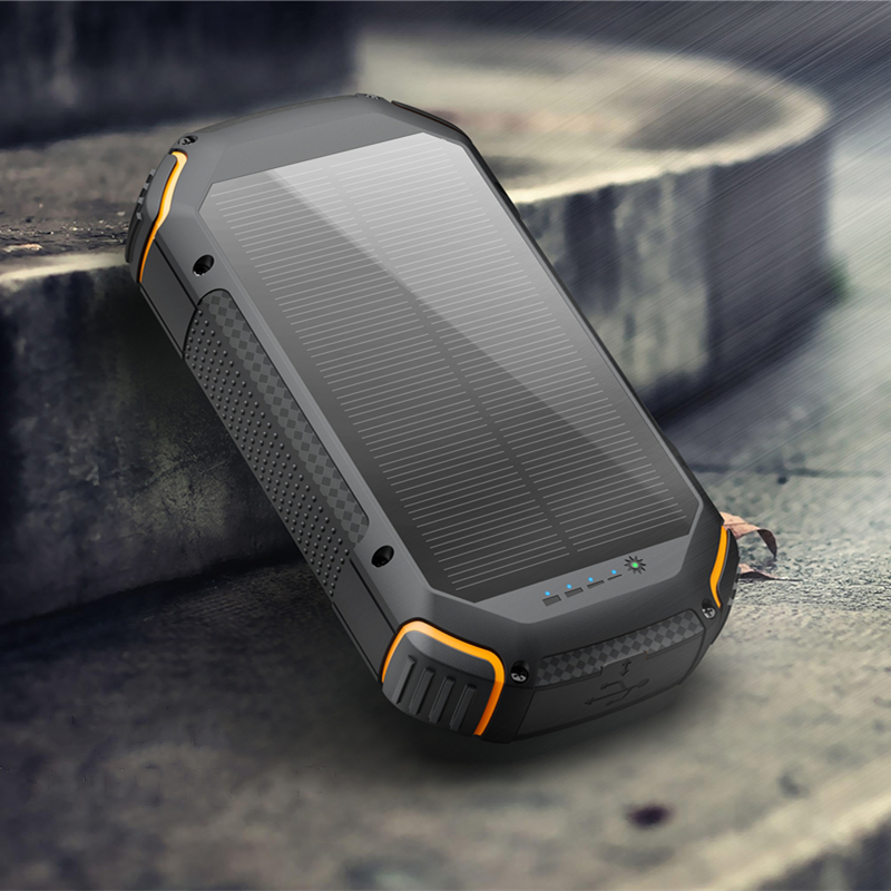 Sạc dự phòng PowerBank năng lượng mặt trời 80000mAh Đầu ra USB kép Hoạt động ngoài trời Sạc không thấm nước Pin ngoài Powerbank