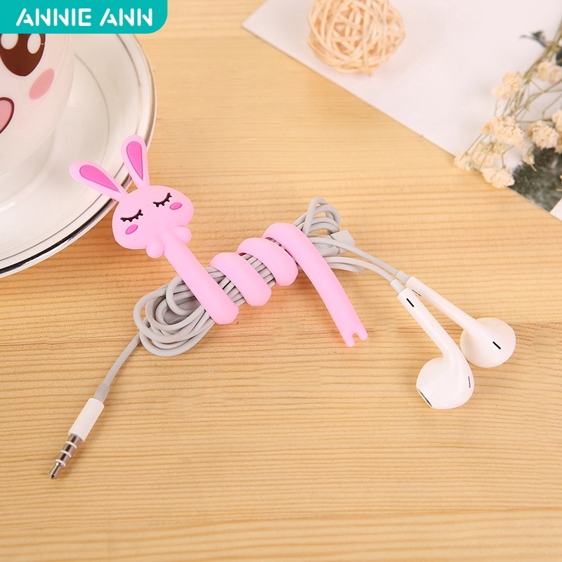 Dễ Thương Dây Quấn Cáp Sạc / Tai Nghe Bằng Silicon Hình Đáng Yêu Tiện Dụng
