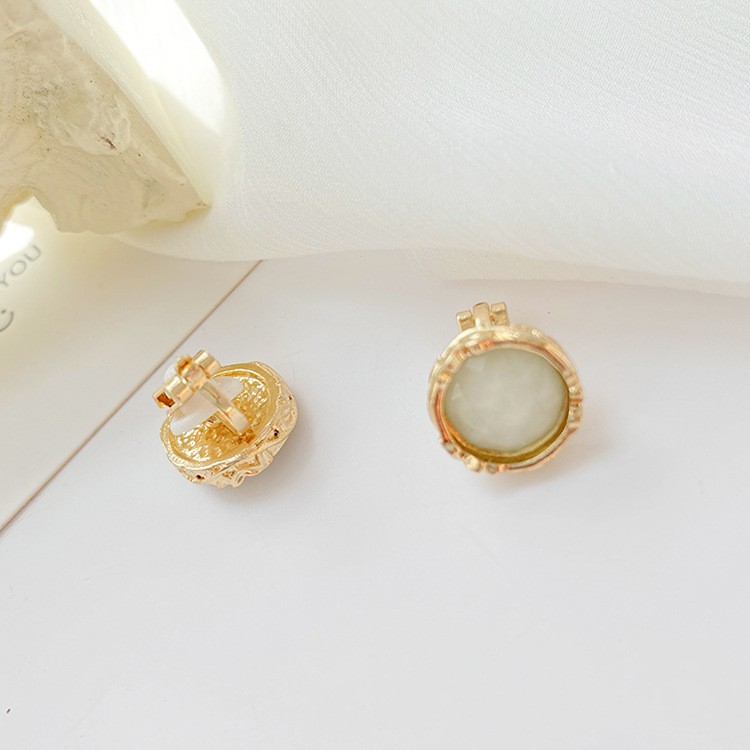 Khuyên tai kẹp không bấm lỗ chốt cố định K213 bằng hợp kim mạ vàng hình tròn dáng ngắn Leous Accessories