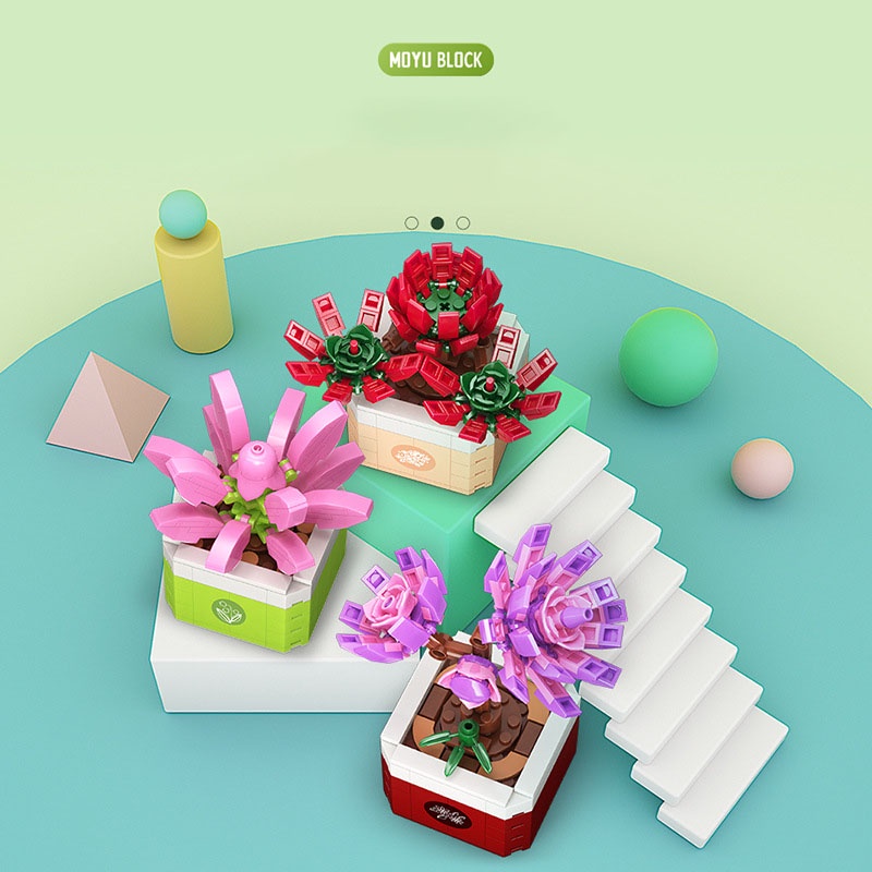 Mô Hình Đồ Chơi Lắp Ráp Cây Xương Rồng MY87036-47 Tương thích với gạch