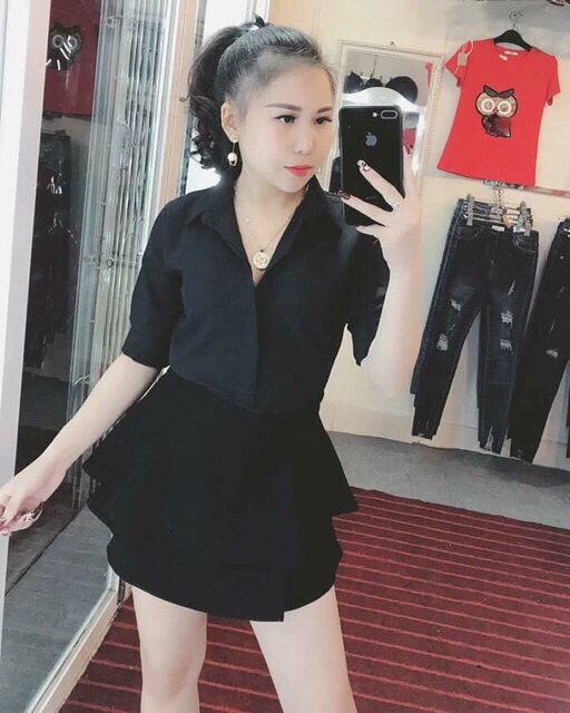 [ SIÊU RẺ ] Áo sơ mi nữ trắng đen dài tay | BigBuy360 - bigbuy360.vn