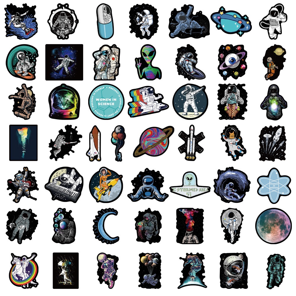 Combo 50 Sticker PHI HÀNH GIA ĐEN hình dán chống nước dán mũ bảo hiểm, laptop, vali, điện thoại