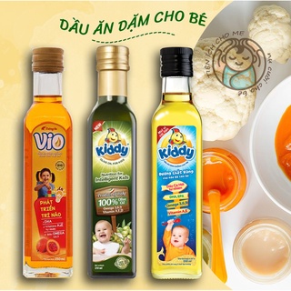  Dầu ăn dặm Kiddy cá hồi olive gấc vio 250ml dầu ăn trẻ em dinh dưỡng  date mới  