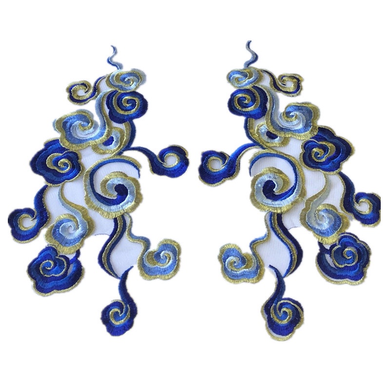 1 Miếng Vá Quần Áo Thêu Hình Đám Mây Thổ Cẩm Chất Lượng Cao