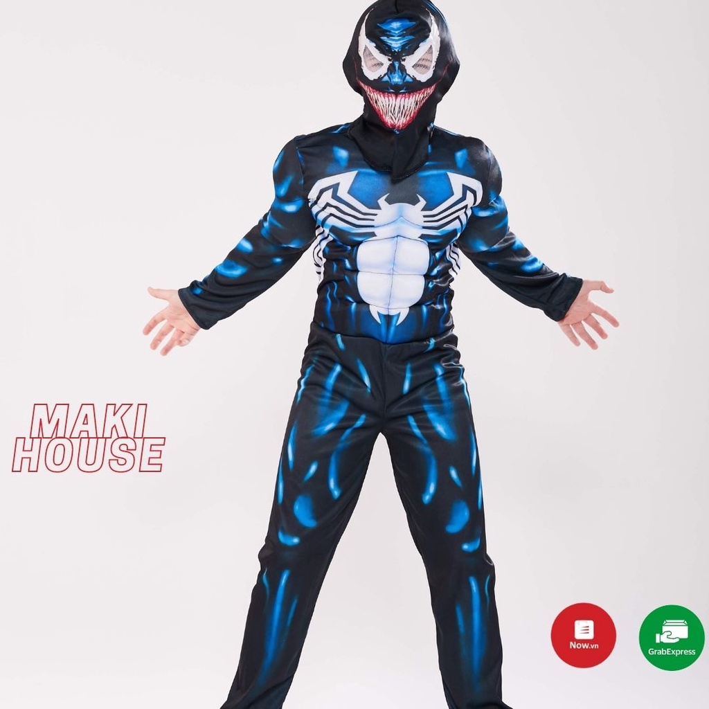 Bộ đồ Halloween Siêu Nhân Người nhện cho bé Hoá Trang Venom.HTV28