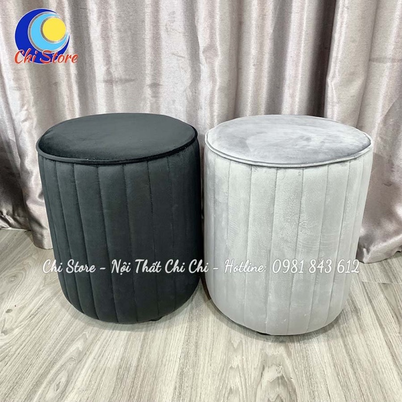 Ghế Đôn Tròn Ngồi Bàn Trang Điểm Phong Cách Bắc Âu Cao 45cm- Đường Kính 35cm, Ghế Sofa Tròn Phòng Khách Siêu Xinh