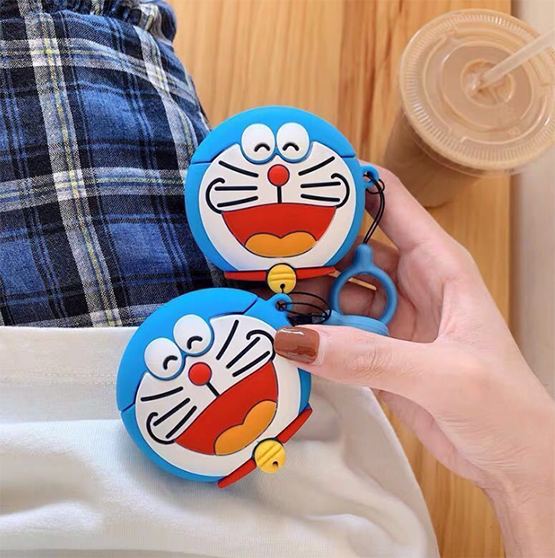 Airpods 1 2 3 Pro Case Doraemon Silicone Cartoon Cute Cute Silicone Protector Silicone Case 3D Doraemon Protector