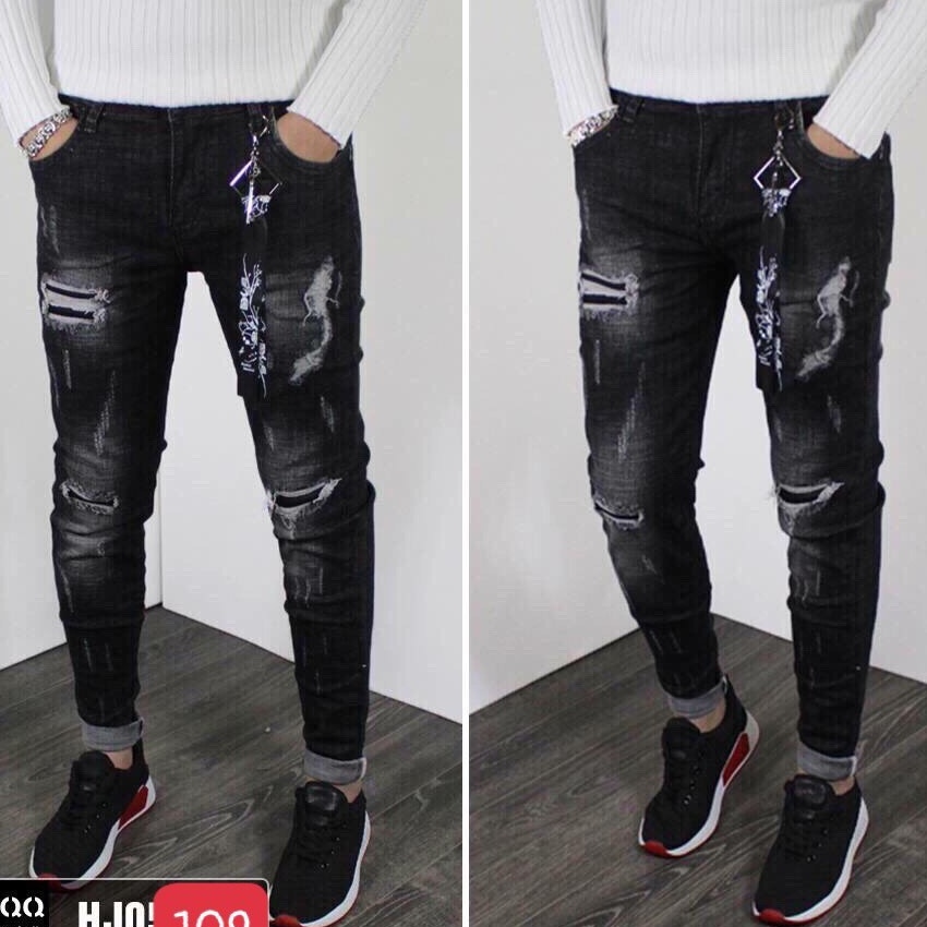 Quần jean nam đen rách cao cấp - Chất liệu Denim, co dãn tốt Thời Trang Nam Nữ Gemini KVS109 | BigBuy360 - bigbuy360.vn