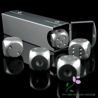 5 pcs/set Aluminum Alloy Engrave Metal Dice Square Tube Poker Party Game Toy Casino Dominoes Portable Bosons