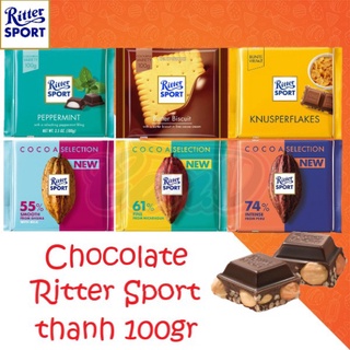 (Nhiều vị) Chocolate Ritter Sport thanh 100gr [Sale Toàn Shop]