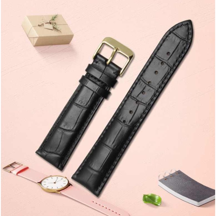 Phù Hợp Vòng Đeo Tay Bằng Da Bò Thật Màu Trắng / Xanh Dương / Đen 16 18 20mm Cho Certina Certina