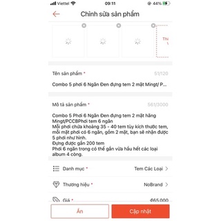 Combo 10 Phơi 6 Ngăn Đen đựng tem 2 mặt