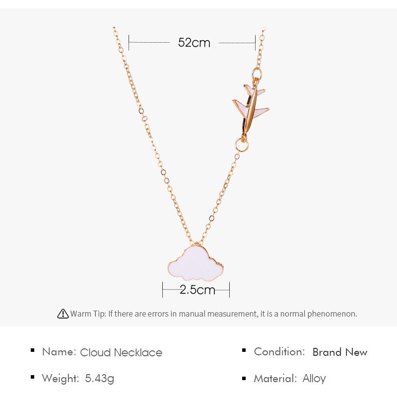 Dây Chuyền Mặt Hình Đám Mây Xinh Xắn Cho Nữ