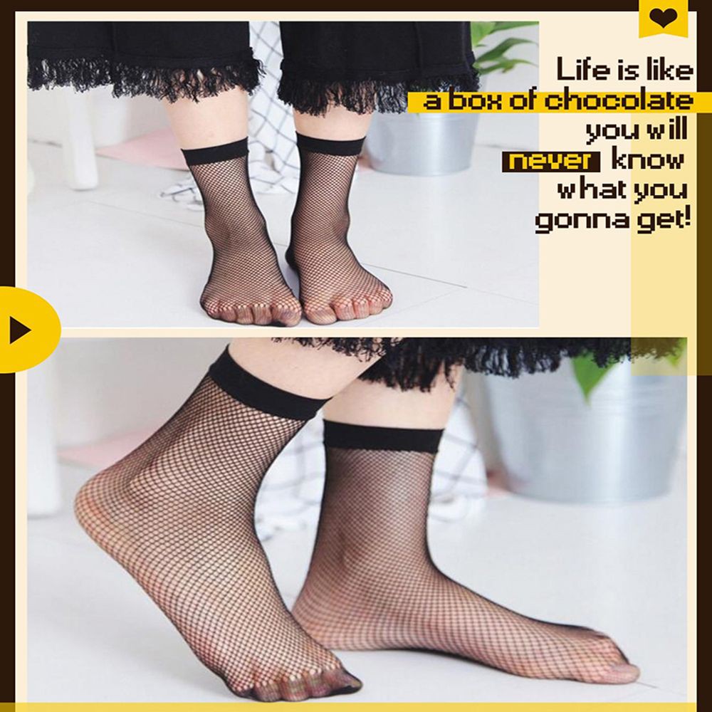 Vớ lưới cổ ngắn màu đen quyến rũ dành cho phái đẹp
