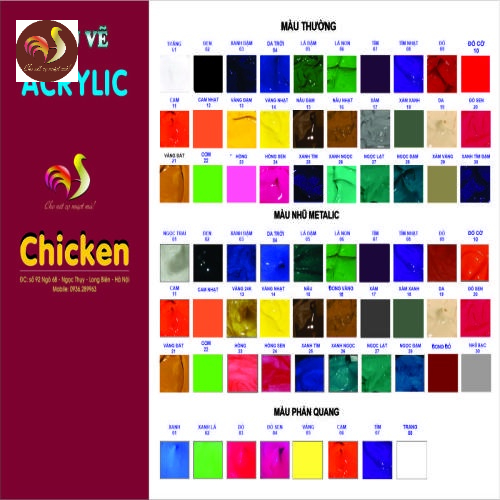 Màu Đổ Loang Chicken 5D Chai 330ml  DIY Đổ Màu Acrylic Tượng Gấu Bearbrick, Tập Vẽ Tranh Độc Đáo