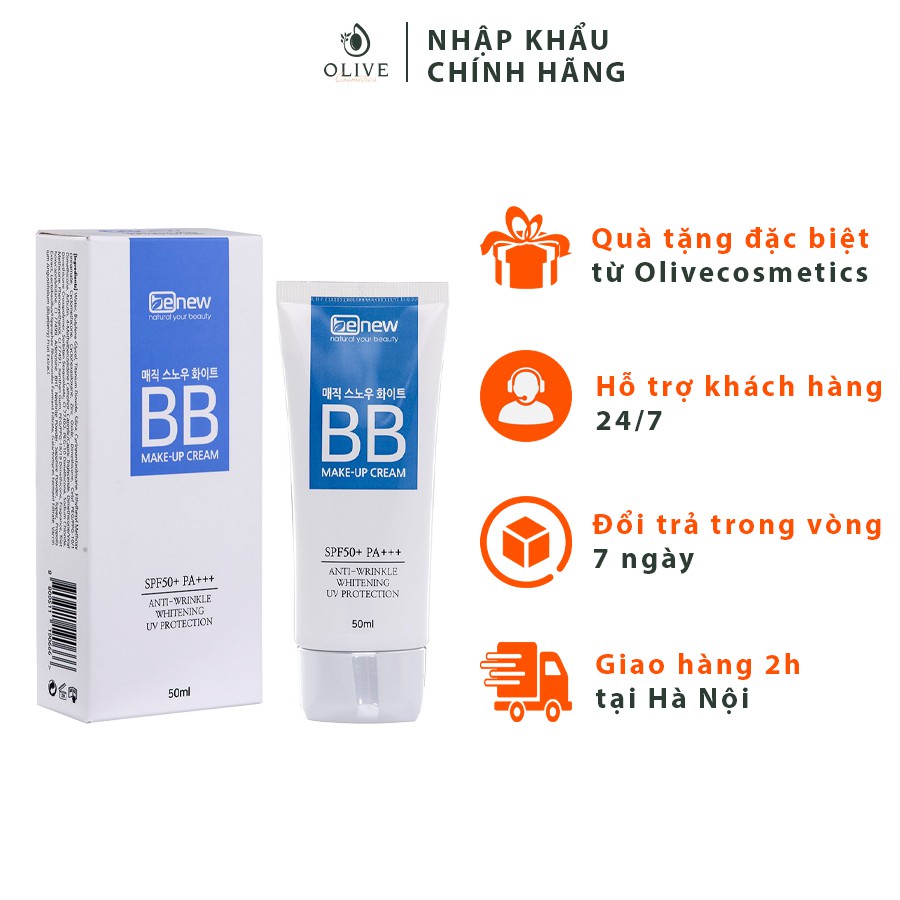 [HÀNG CHÍNH HÃNG] Kem trang điểm BB Benew Magic Snow White Make Up Cream 50ml