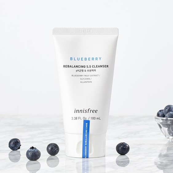 [Mã FMCGMALL -8% đơn 250k] Sữa rửa mặt từ blueberry innisfree Blueberry Rebalancing 5.5 Cleanser 100ml