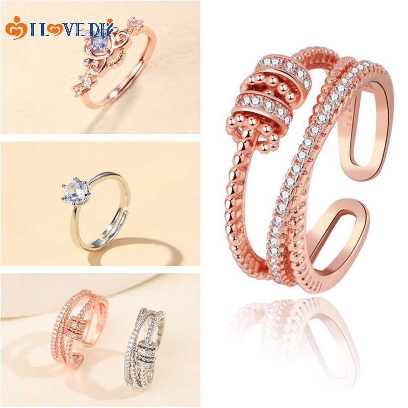 Nhẫn Nữ Nhiều Lớp Đính Đá Thời Trang