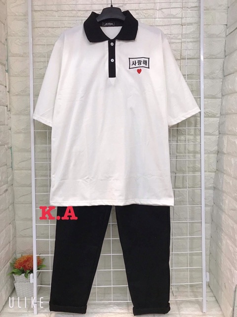 Áo Polo thêu tim HÀN KIAF727