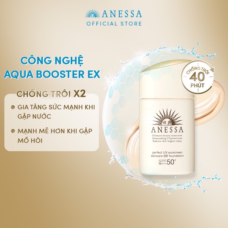 (Phiên bản mới )Kem nền trang điểm BB chống nắng dưỡng da Anessa SPF 50+ PA ++++ 25ml