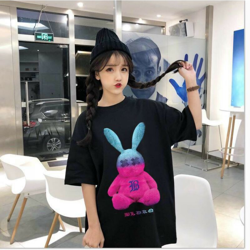 ÁO THUN IN HÌNH RABBIT TAY LỠ FORM RỘNG