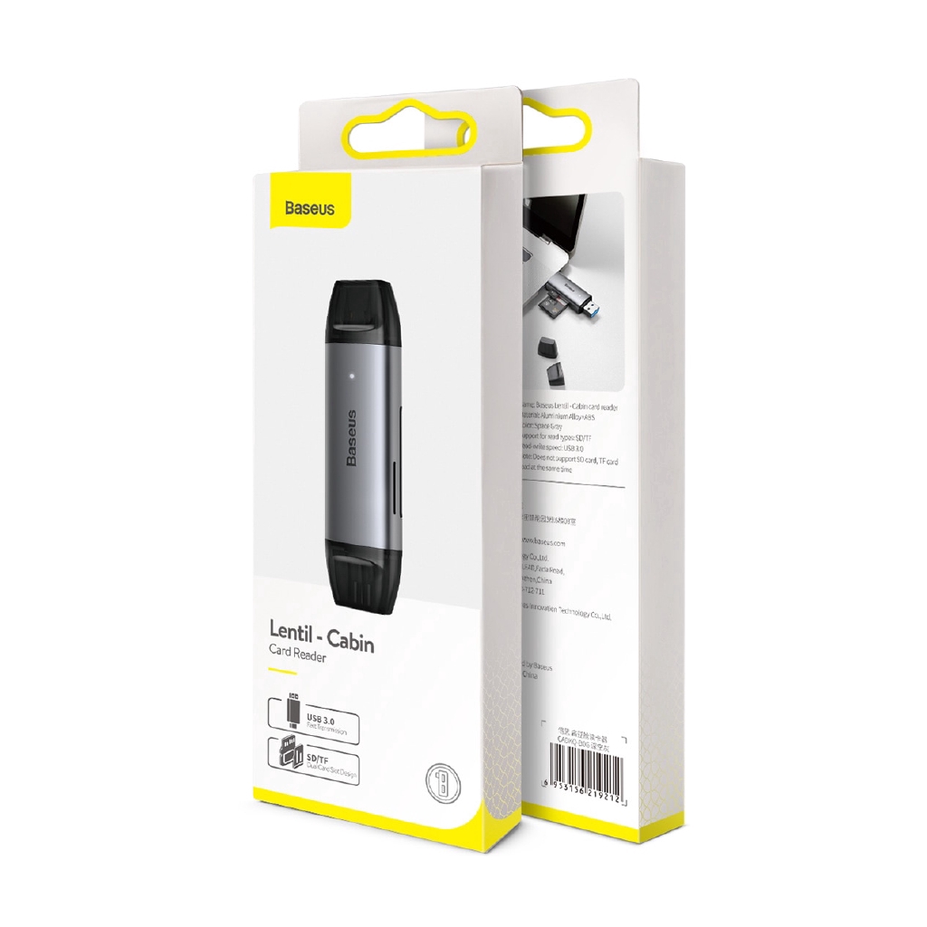 Đầu Đọc Thẻ Nhớ Baseus USB 3.0 Type C Dành cho Laptop Chuyển Đổi Thẻ SD Micro SD TF Thiết Kế 2 Trong 1 | BigBuy360 - bigbuy360.vn