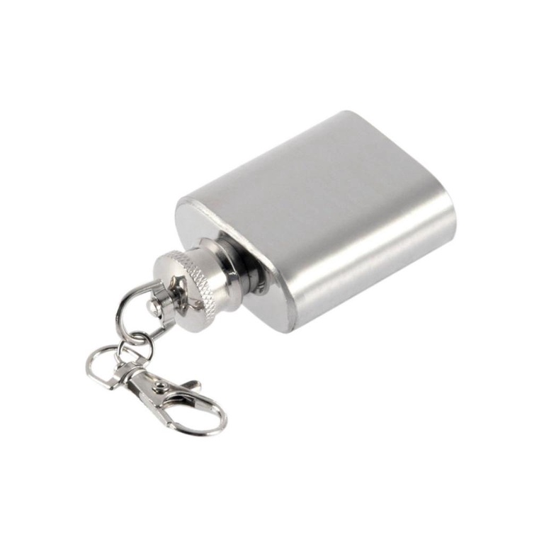 Bình đựng rượu bằng thép không gỉ nhỏ 1oz cầm tay với móc khóa