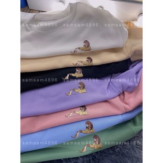 Áo sweater nỉ cô gái và mèo