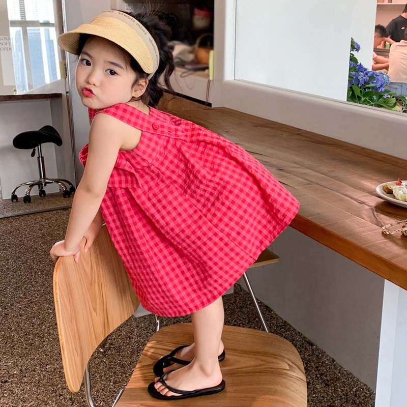 Đầm Công Chúa Hở Lưng Màu Trơn Se7en Cho Bé Gái