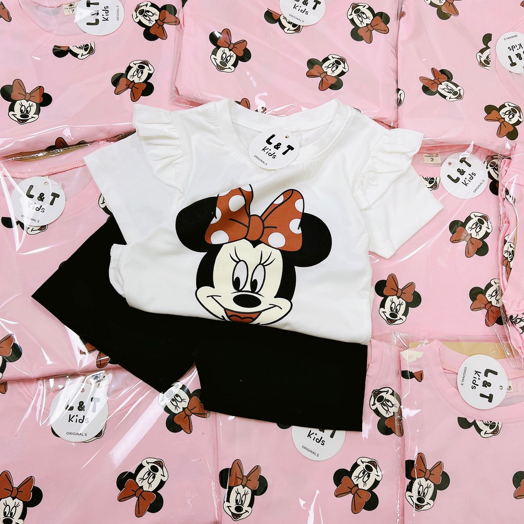 Sét bộ cotton tay bèo Bipu siêu xinh cho bé gái mặc thoáng mát