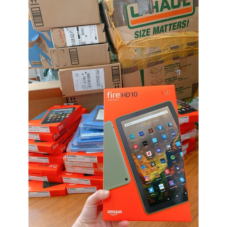 {Hàng Mỹ Chính Hãng} Máy tính bảng Amazon HD 10 phiên bản 2021 bản 11th màu oliver đẹp nhất
