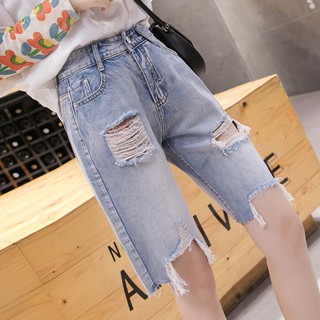 Quần jean lửng rách cá tính (Hàng oder chuẩn hình 100%)