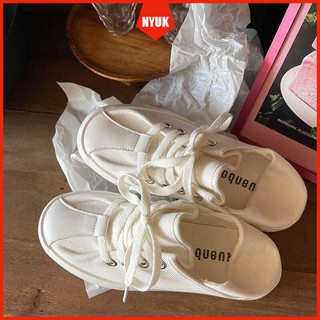 Giày thể thao canvas cột dây cổ thấp phong cách hàn quốc dễ phối đồ